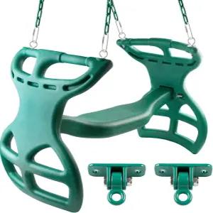 용 ZXQDRE 듀얼 글라이더 스윙 - 플라스틱 코팅 안전 체인이 있는 헤비 듀티 2인용 야외 더블 세트