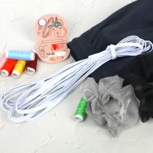 고탄력 납작 고무줄밴드 화이트 7mm x 5m