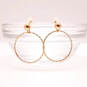 14k 컷팅 서클 볼 귀걸이 OPPE0015