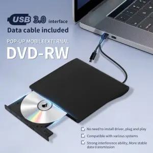 CD롬 플레이어 2in1 USB30 TypeC 슬림 외장 DVD RW CD 라이터 드 버너 리더 노트북 PC용 휴대용