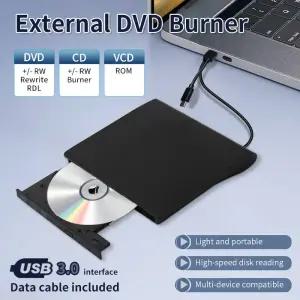 CD롬 플레이어 USB 30 Type-C DVD 버너 레코더 외부 RW CD 라이터 슬림 DVD-ROM 드 리더 휴대용 PC 노트북