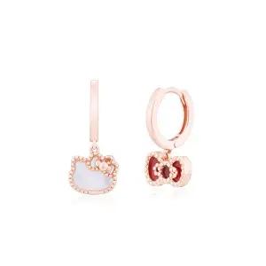 [헬로키티]산리오 헬로키티주얼리 원석컬렉션 실버 화이트자개 커넬리언 귀걸이 HLSE428P