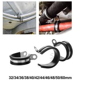 Uxcell 스테인레스 스틸 고무 안감 R 타입 파이프 클립 와이어링 호스 클램프 케이블 장착 고정 패스너 피