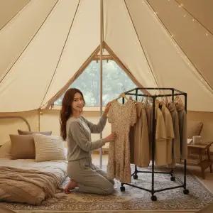 조립식 인테리어 행거 행거 예쁜 소품 이동식 수납 보관 옷걸이 미니멀 옷가게 디피용 용품 정리 캠핑장