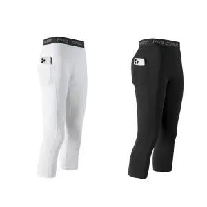 운동복 쫄쫄이 남자 쫄바지 레깅스 휴대폰 7부 주머니