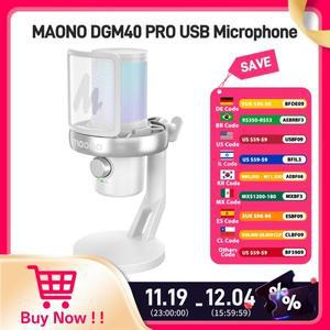 MAONO DM40 무선 USB 마이크(AI 음성 체인저 포함) 게임 스트리밍 PC 노트북 녹음용 소음 감소 콘덴서 마이