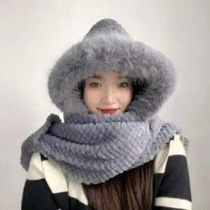 포근하루 일체형 후드 머플러귀달이 목도리 장갑 후디
