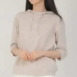 환절기 여성티셔츠 후드티셔츠 7부소매 모자 면티셔츠