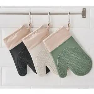 실리콘 주방 장갑 내열 냄비 오븐 장갑 글러브 블랙