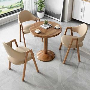 티테이블 세트 3인용 원목 인용 창가 원탁 테라스 원형