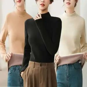 반목티 데일리 폴라티 기모 여자 이너 겨울 하프넥