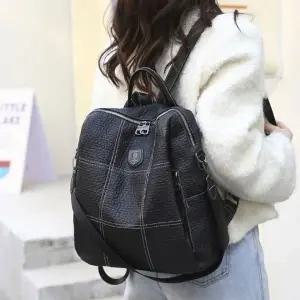 가방 데일리 포인트 스티치 가죽 블랙백팩 인조 출근