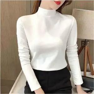 6컬러 반목티 이너티셔츠 슬림 겨울 하프넥 폴라티 여자 기모