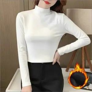 6컬러 목폴라 이너 목티 겨울 기모 여자 티셔츠 슬림핏