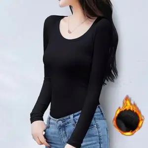 겨울 티셔츠 여자 이너티 안감 2컬러 데일리 긴팔 기모