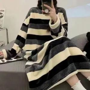 잠옷원피스 여성 여자 겨울 루즈핏 극세사 수면 잠옷 파자마 홈웨어