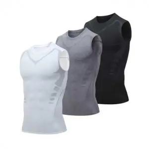 배색 디자인 쿨링 원단 남성 스포츠 민소매 나시