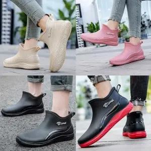 레시브 소프트 로우레인부츠 장마철 남성 여성 패션 장화 앵클부츠