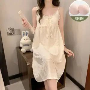 온모어 잠옷 여성 홈웨어 원피스 여름 파자마 여자 예쁜 공주 실내복 캡내장 집에서입는옷