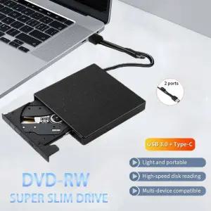 CD롬 플레이어 외장 DVD 드 2 in 1 USB 30 Type-C 휴대용 RW CD 라이터 리더 노트북 PC 버너용