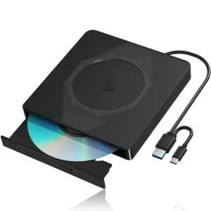 CD롬 플레이어 노트북용 외장 CDDVD 드 USB 30 Type-C 휴대용 CD DVD 버너 ROM -RW 윈도우 호환