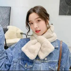 페이크퍼 쁘띠 털 목도리 사각 퍼 머플러