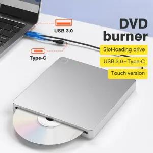 CD롬 플레이어 USB30 외부 DVD 버너 Type-C CD - RW 드 PC 노트북 MacBook 휴대용 CDDVD ROM