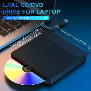 CD롬 플레이어 외장형 CDDVD 드 USB 30 -C 슬롯인 CD DVD 버너 ROM 라이터 리더 노트북 데스크탑 PC용