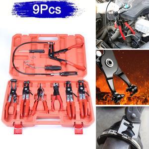 전문 호스 클램프 플라이어 키트 플렉시블 와이어 롱 리치 스위블 조 냉각수 라디에이터 히터 용 플랫 밴드