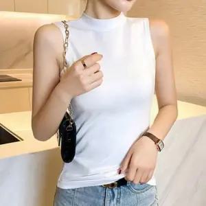 보들 여성 반목 슬리브리스 이너 쫀쫀 민소매 티셔츠