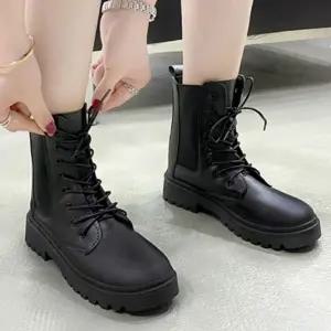 사이드밴딩 여성 레이스업 워커 여자 신발 첼시 부츠