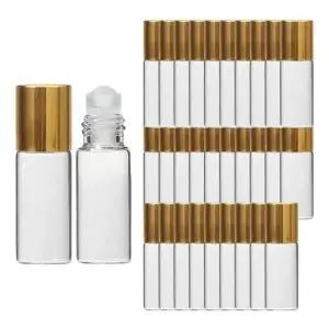 롤온 향수용기 공병 골드 뚜껑 투명 3ml 30개 WEE7193