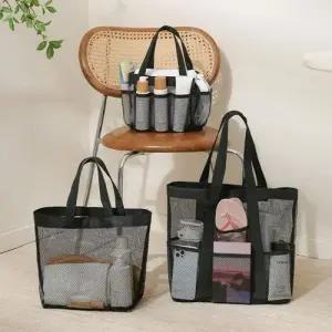 메쉬소재 물고임 방지 물놀이 목욕탕 오픈포켓 숄더백 WF0B7CE