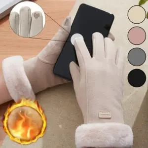 여성 터치 장갑 방한 보온 안감퍼 플리스 핑거홀 글러브