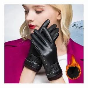 (색상 블랙)스마트 기모 여자 방한장갑 안감 장갑 퍼 여자 터치