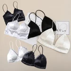 [센트럴몰]편안한 착용감 새틴 레이스 와이어리스 브라탑