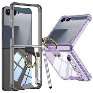 갤럭시Z플립7 제트 지 터치펜 투명 링 에어백 하드 핸드폰 케이스