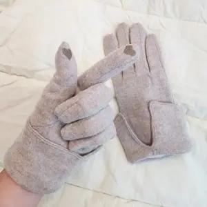 ( )스크린 터치 고급 여성 울 밍크 장갑 베이지 선물용