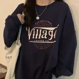 Village 루즈핏 여성 여자 학생 기모 맨투맨 캐주얼룩