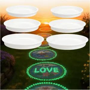 6개의 원형 디딤돌 몰드 3개의 크기 (8.8인치 10인치 12인치) 재사용 가능한 콘크리트 플라스틱 재료용