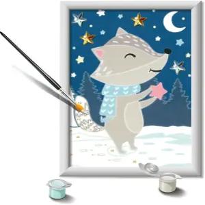 레이븐스버거 크리아트 귀여운 오소리 페인팅 - 용 숫자 키트 7세 이상을 위한 회화 예술 및 공예품