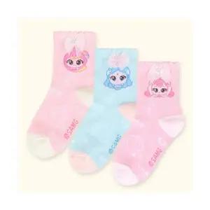 캐치티니핑 하츄핑 사뿐핑 아름핑 리본패턴 중목양말 3족세트 유아 아동 발목 양말