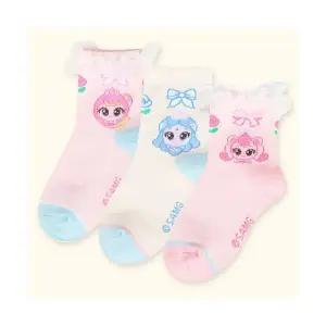 캐치티니핑 하츄핑 사뿐핑 아름핑 프린세스 레이스 중목양말 3족세트 유아 아동 발목 양말