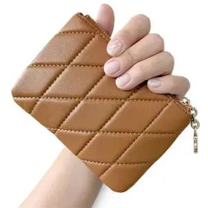 여성 양가죽 미니 카드 동전 파우치 지갑 양가죽카드지갑