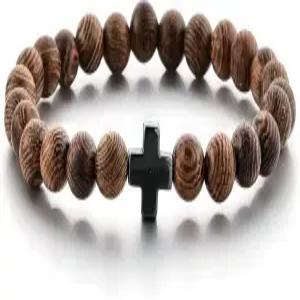 세례 요한 형제단 기독교 기도 구슬 팔찌 ？ 나무 십자가 다양한 크기!