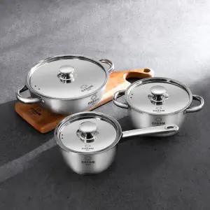 아트박스/서울리빙 까사니 폰조 인덕션 스텐 냄비세트 3종