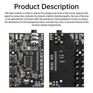 DC 3-12V 2 채널 FM 라디오 모듈 76.0MHz-108.0MHz 고감도 RDA5807 스테레오 FM 수신기 회로 기판 LED 조명
