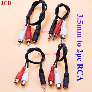 1PC 3.5mm 잭 Aux-2 RCA 오디오 비디오 케이블 스테레오 Y 분배기 AV 어댑터 DVD TV VCR 휴대폰 스피커 용