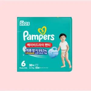 팸퍼스 베이비드라이 팬티형 6단계 30매 4개 일회용기저귀