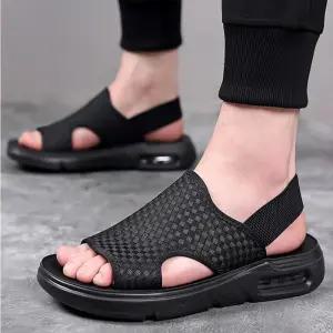 남성 250-280mm 우븐 샌들 뒷밴딩 남자 스트랩 샌달